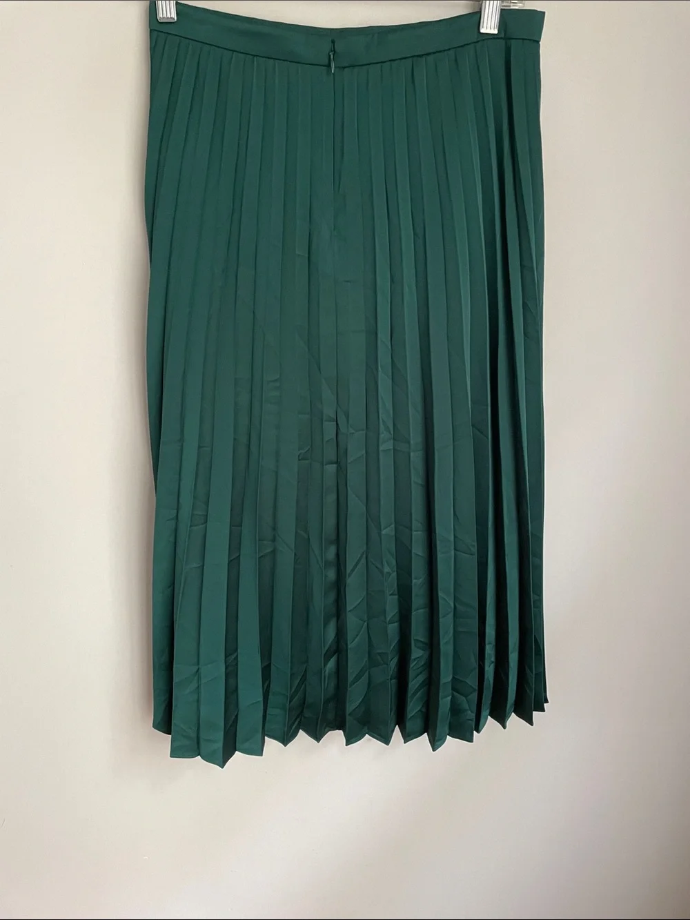 New J.Crew Emerald Green Accordion Pleated Midi Skirt Size 2
